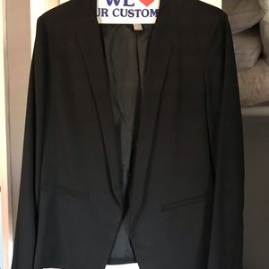 Black pinstripe blazer
